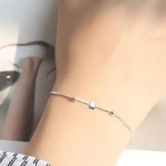 925 Sterling Silver Geometric Bracelet - Picture 4 of 5